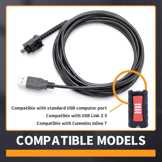 404032 USB Cable Replacement for Nexiq USB Link 2 3 for Cummins Inline 7, Fit for Standard USB Computer Port